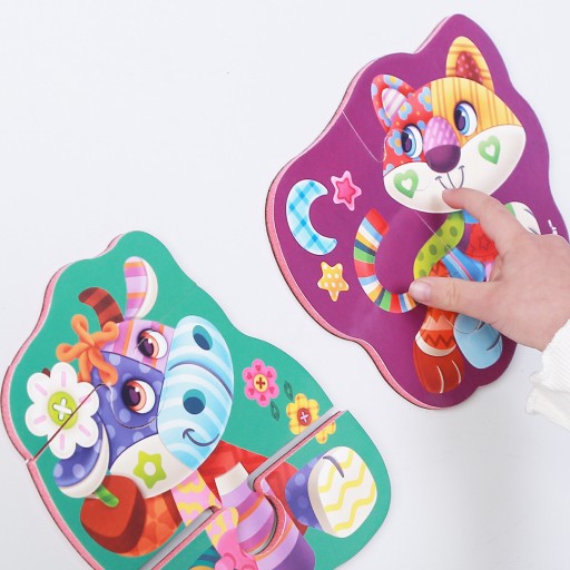 Magnetic baby puzzle «Сow-Сat»